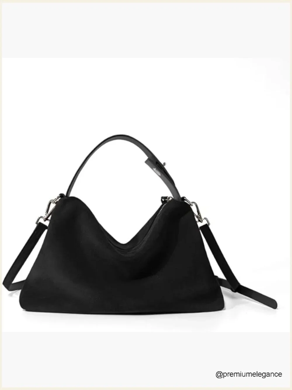 Suede Leather Hobo Tote Crossbody Bag Adjustable Strap Satchel Purse